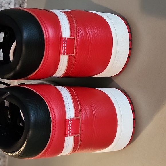 Nike Air Jordan 1 Red and White High-Top Sneakers - Picture 6 of 12